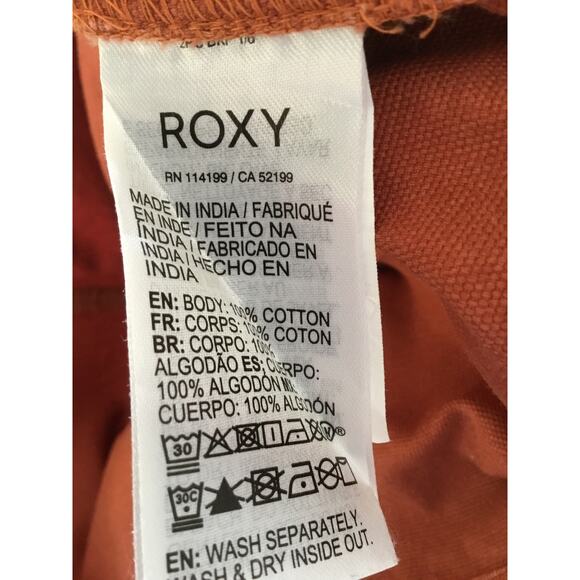 ROXY Girl's Meant To Be Pinafore Overall Lazy Oaf Orange Dress Girls size XL 14 - Picture 4 of 6